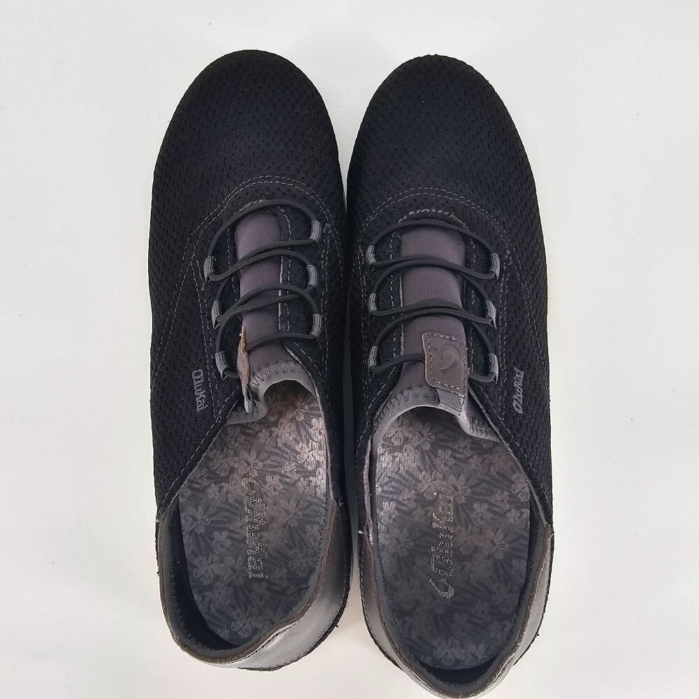 Olukai Mens Alapa Li Shoes 10.5 Black Woven Leather Accents Casual 10395-406C - Picture 6 of 9